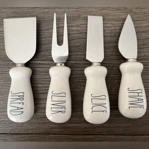 Rae Dunn by Magenta Appetizer Cheese Spread Serving Set of 4 Pieces